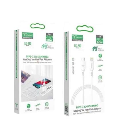 LUCATECH LK-230  TYPE-C TO LIGHTING 60W HIZLI ŞARJ KABLOSU