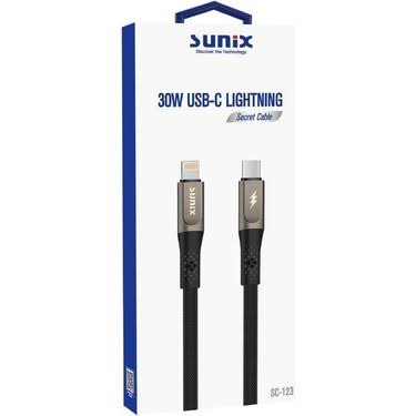 SUNİX SC-123 30W USB-C LIGHTING ŞARJ KABLOSU